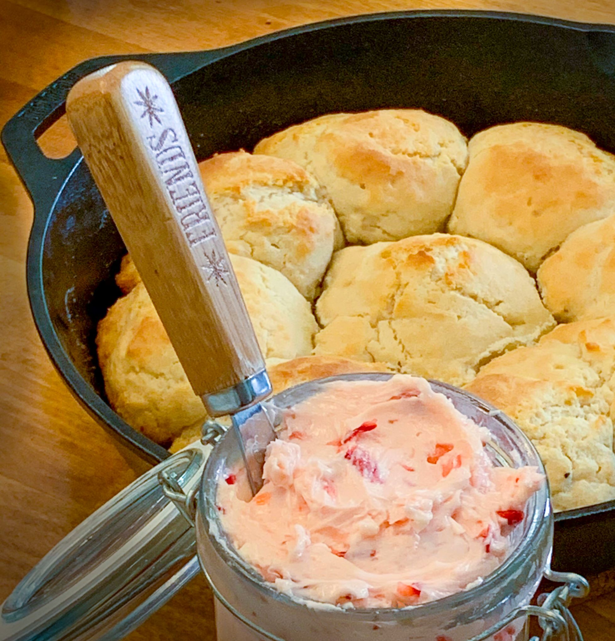 biscuits with strawberry butter