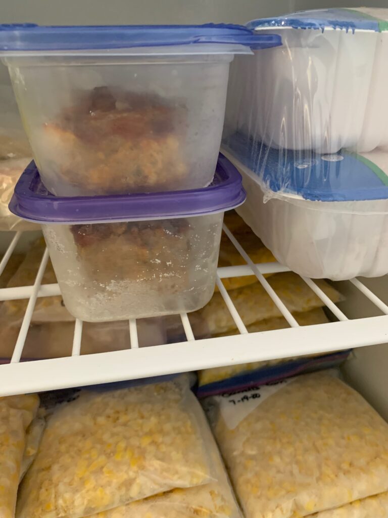 Fall recipe meatloaf in freezer containers meal prep