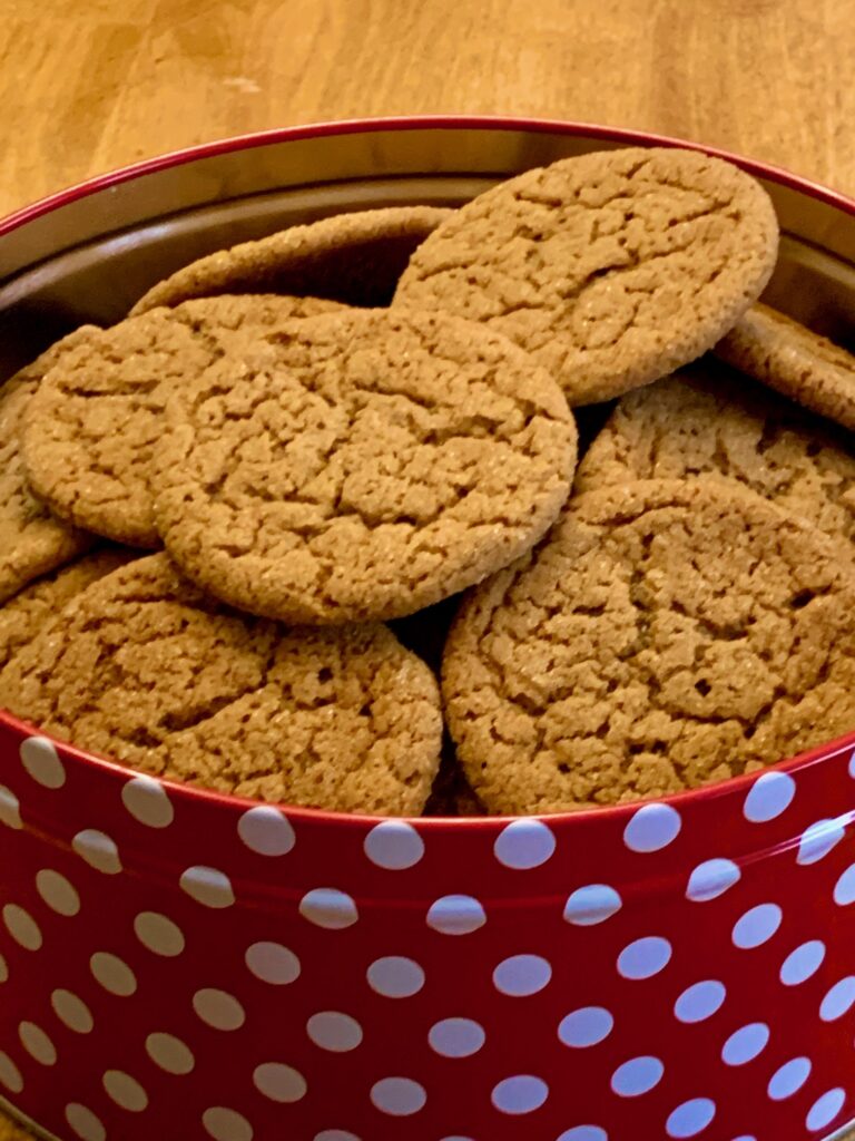 Molasses Cookies in tin
