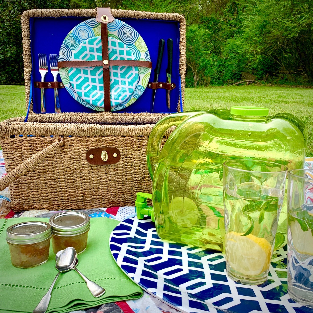 Picnic tote: a holder for paper plates and napkins. 