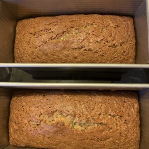2 loaves of zucchini bread baked