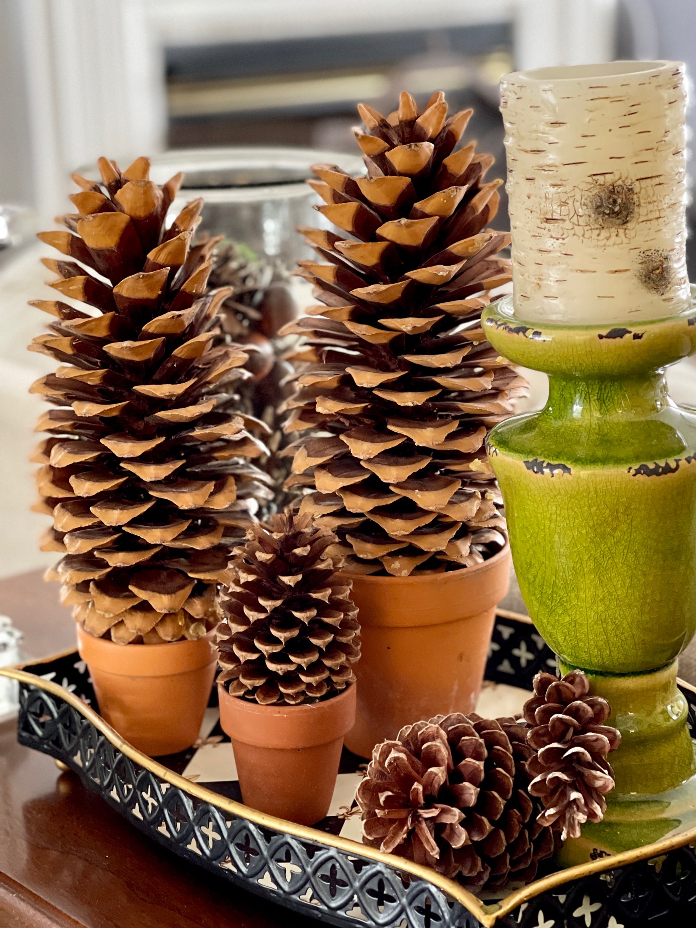 Easy Pinecone Table Decorations - Simple Nature Decor