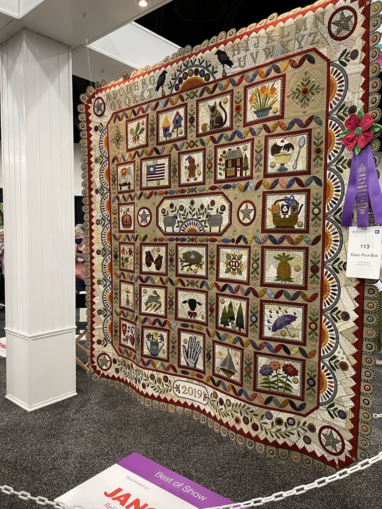 Best of Show quilt- letters and numbers