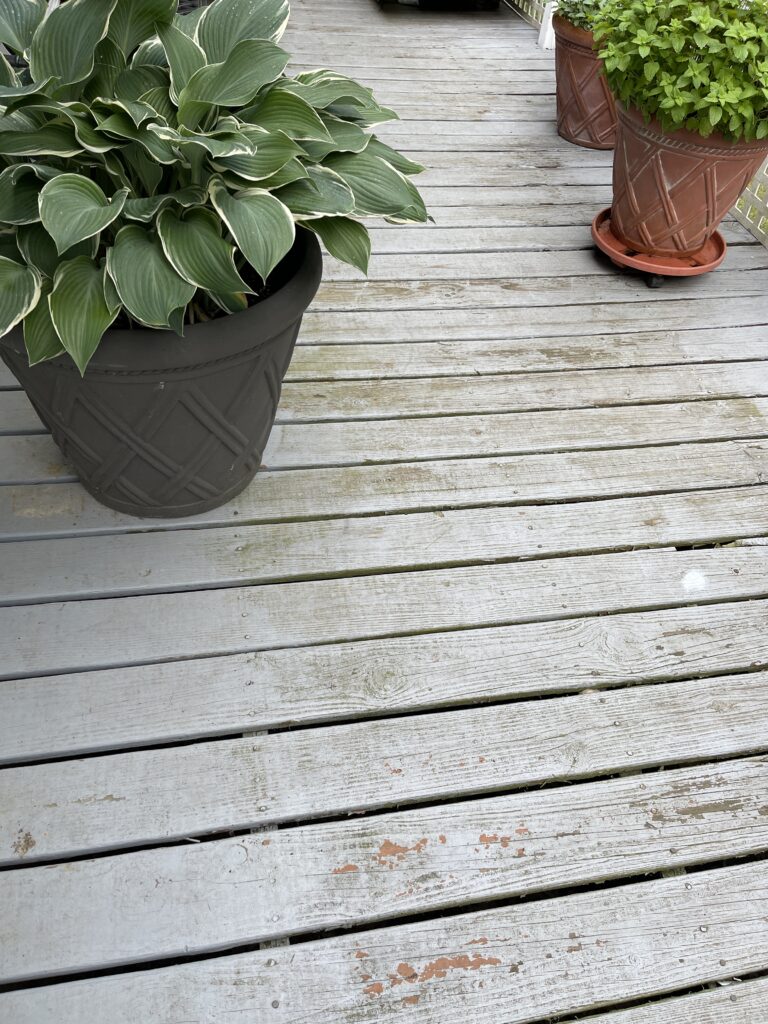 deck with paint showing through