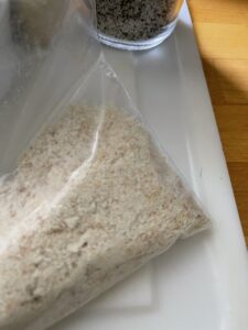 crushed saltines in ziploc bag