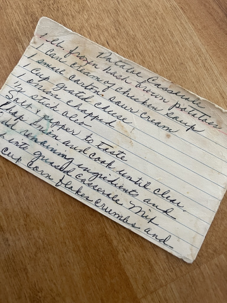 Original Potato Casserole recipe card