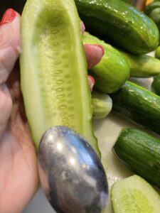 seeding a cucumber