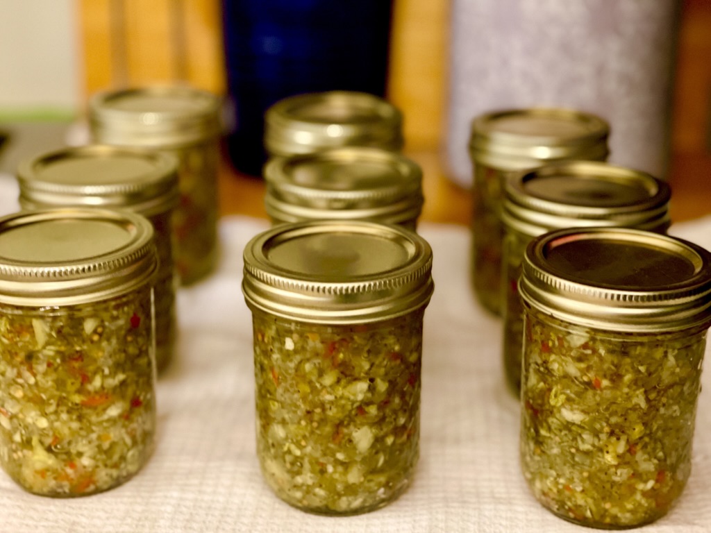 9 jars of canned relish