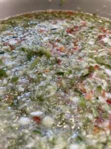 water added to sweet pickle relish vegetables