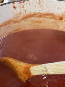 pot of homemade ketchup
