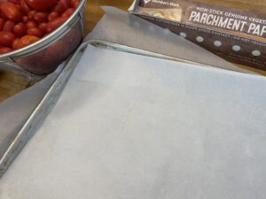 parchment lined baking sheets