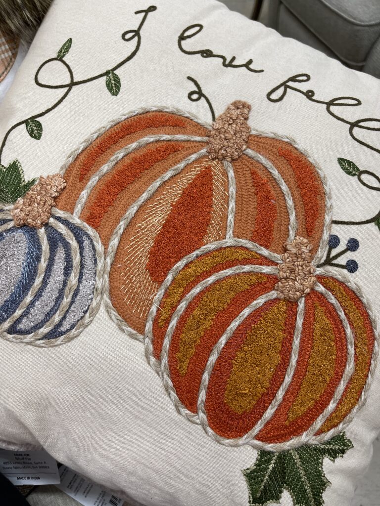 pillow with pumpkins