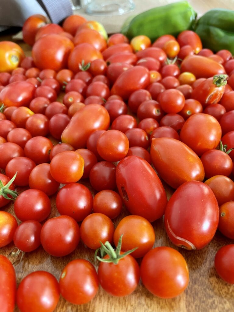 cherry tomatoes and peppers