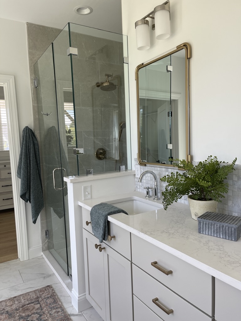 master bathroom vanity and shower