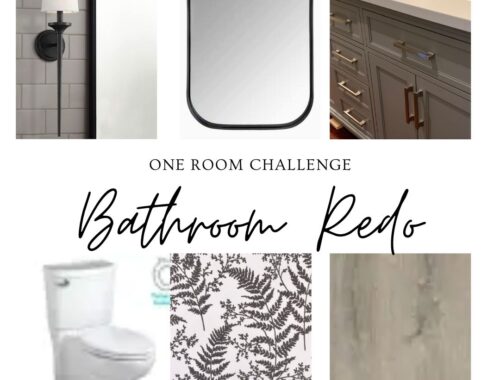 one room challenge bathroom redo mood board