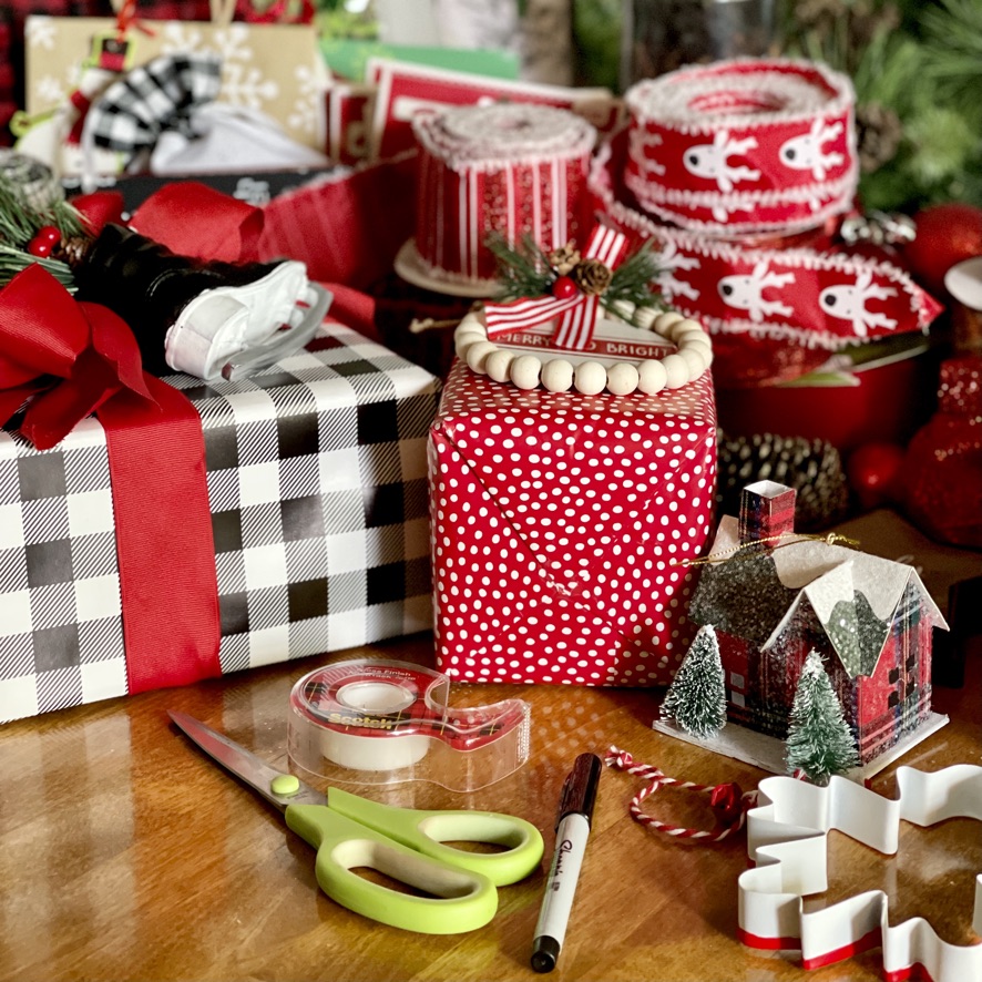 christmas gift wrap station