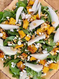 feta cheese added to fall salad