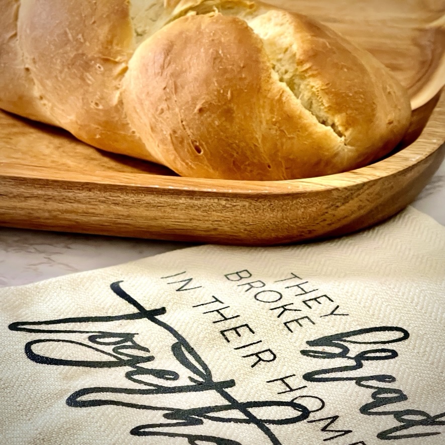 bread on a tray