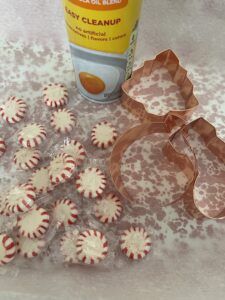 Ingredients for peppermint DIY Christmas ornaments