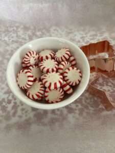 unwrapped peppermint candy for Christmas ornaments