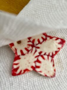 remove spray from peppermint candy Christmas ornament
