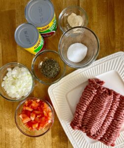 ingredients for spaghetti meat sauce