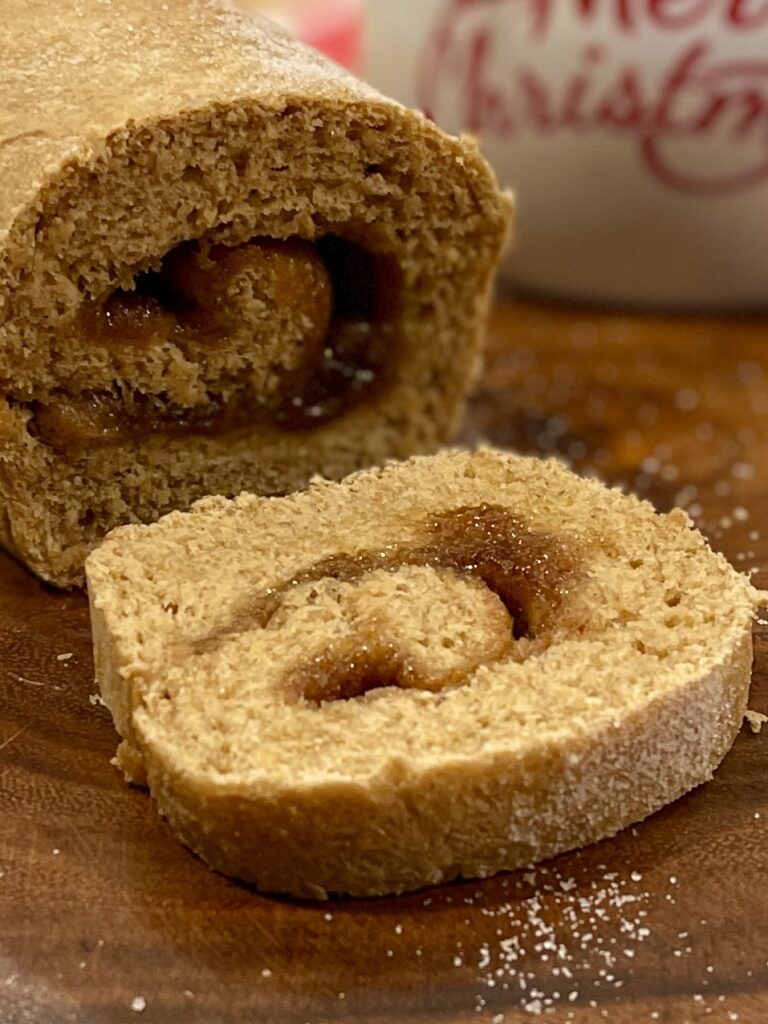 sliced cinnamon roll bread