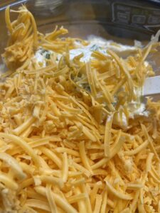 cheese added to dip ingredients