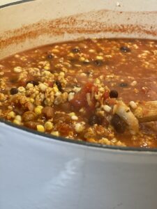 Taco Soup in Dutch oven