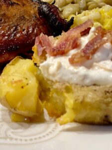 Loaded Smashed Potato with topping and bacon