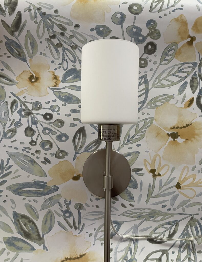 Wallpaper with sconce