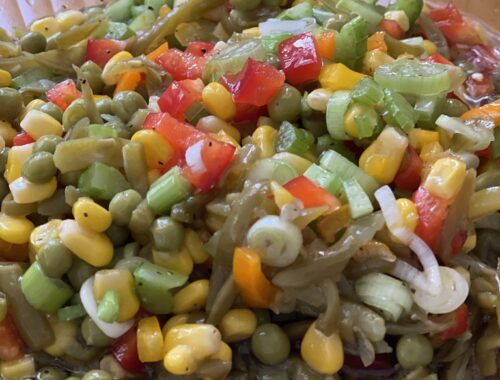 liquid over vegetables for marinated salad