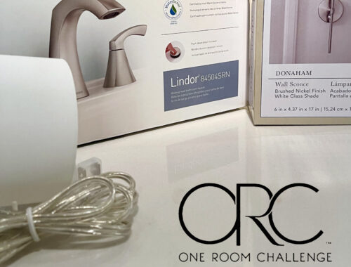 One Room Challenge electrical and plumbing bathroom remodeling