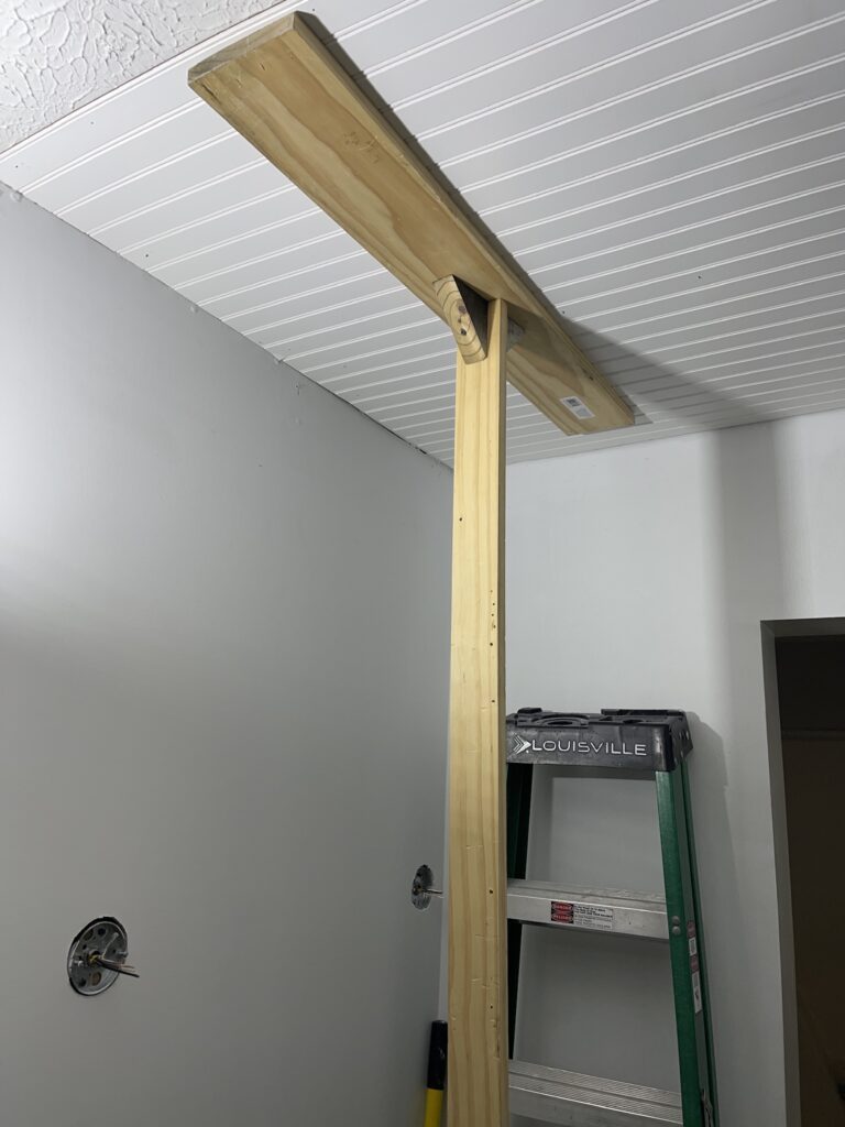 Suport for installing bead board ceiling