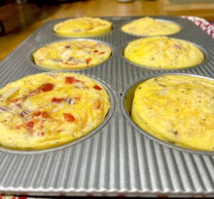 baked summer frittatas in muffin tins