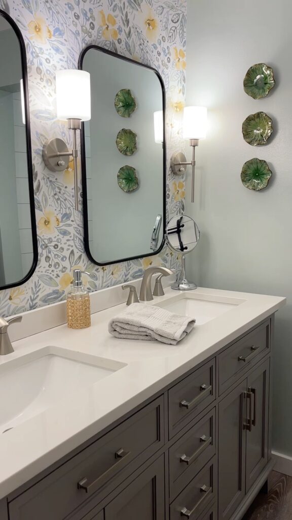 side view of DIY bathroom vanity
