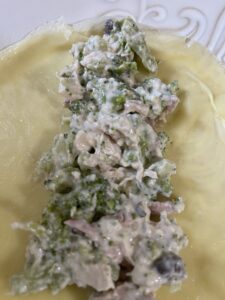 chicken crepe filling added