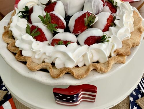 Red, white and blueberry pie