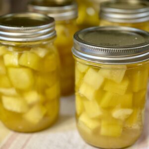 Pineapple zucchini recipe in jars