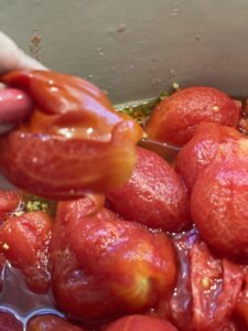 remove skins from tomatoes for salsa