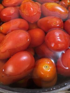 water bath whole roma tomatoes for canning