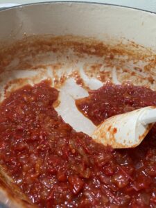 thickened tomato jam