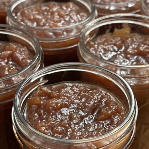 Crockpot Apple Jam in jars