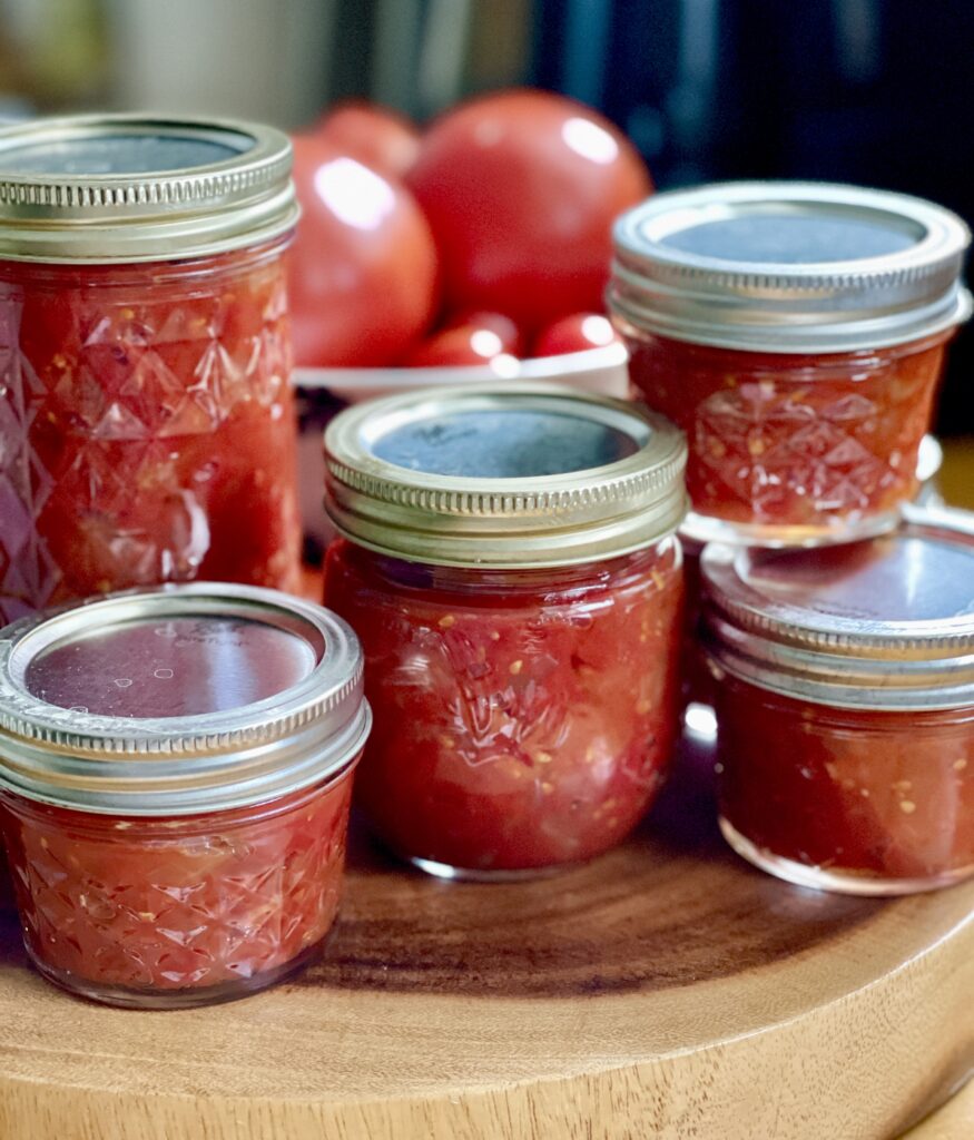 Canned Jars of Tomato Jam