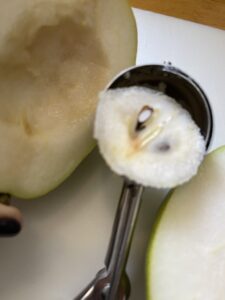 coring pears for honey roasted pears recipe