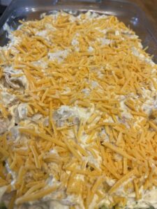 cheese layer added to chicken divan recipe