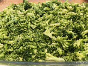 chopped broccoli layer for the chicken divan casserole