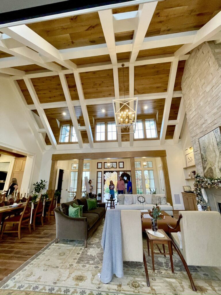 open room with ceiling Southern Living Idea House 2023