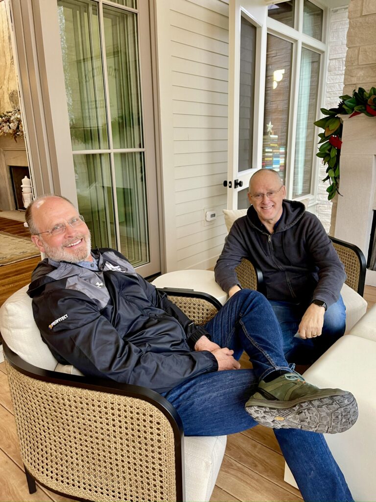 Guys on the Southern Living Idea House porch