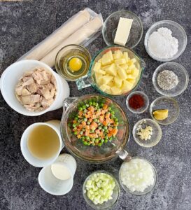 ingredients for Chicken Pot pie